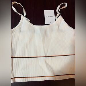 Forever 21 Cream Ribbed Tank Top